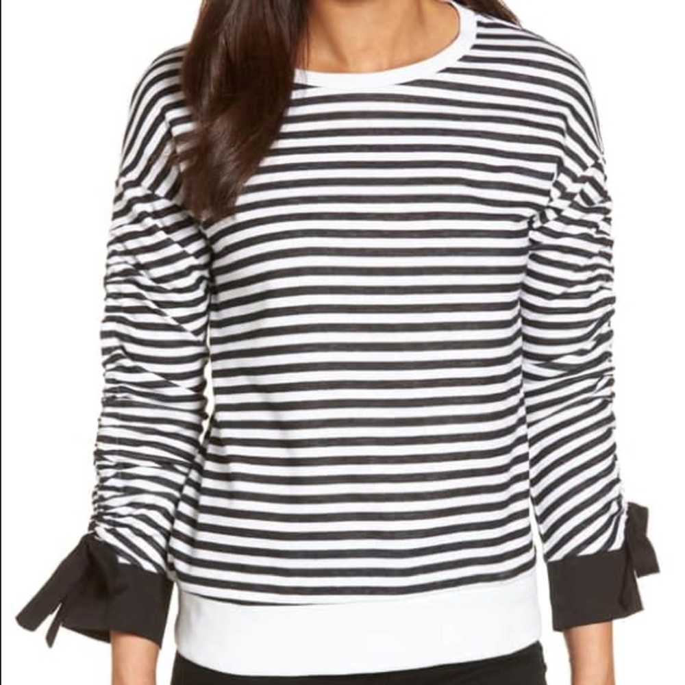 Halogen ruched poplin sweatshirt